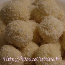 Truffes au chocolat blanc et noix de coco